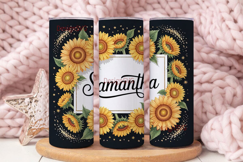Personalized Sunflower 20oz Tumbler Sublimation DesignSVG 