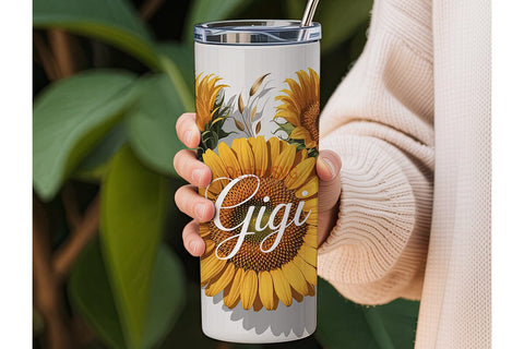 Personalized Sunflower 20oz Tumbler Wrap Sublimation DesignSVG 