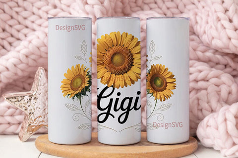 Personalized Sunflower 20oz Tumbler Wrap Sublimation DesignSVG 