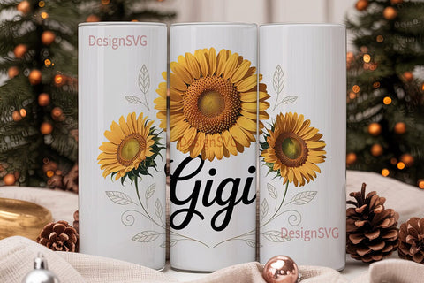 Personalized Sunflower 20oz Tumbler Wrap Sublimation DesignSVG 