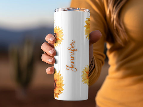 Personalized Sunflowers Tumbler wrap png Sublimation Luvleigh Digitals 