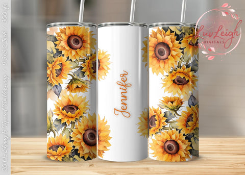 Personalized Sunflowers Tumbler wrap png Sublimation Luvleigh Digitals 