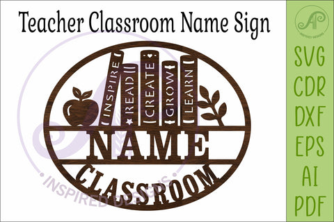 Personalized Teacher Classroom Sign SVG. Teacher decor SVG APInspireddesigns 