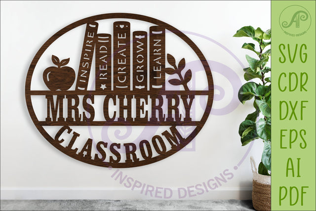 Personalized Teacher Classroom Sign SVG. Teacher decor SVG APInspireddesigns 