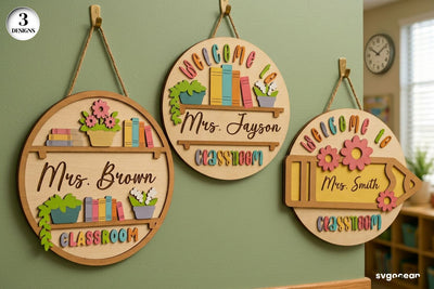 Personalized Teacher Door Sign Svg Bundle SVG SvgOcean 