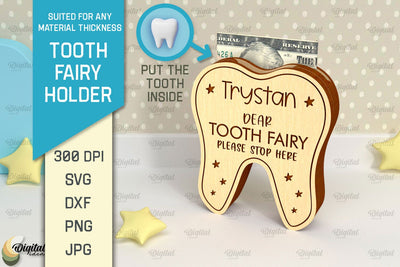 Personalized Tooth Fairy Money Holder Laser Cut SVG Evgenyia Guschina 