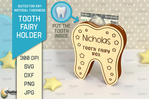 Personalized Tooth Fairy Money Holder Laser Cut SVG Evgenyia Guschina 