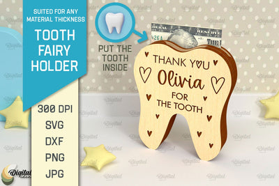 Personalized Tooth Fairy Money Holder Laser Cut SVG Evgenyia Guschina 