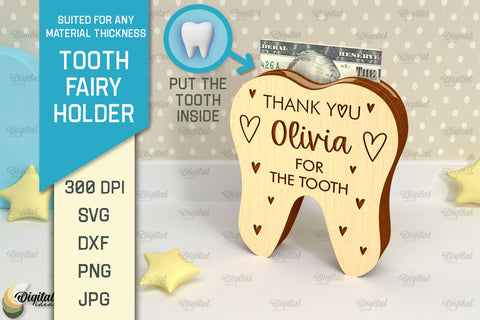 Personalized Tooth Fairy Money Holder Laser Cut SVG Evgenyia Guschina 