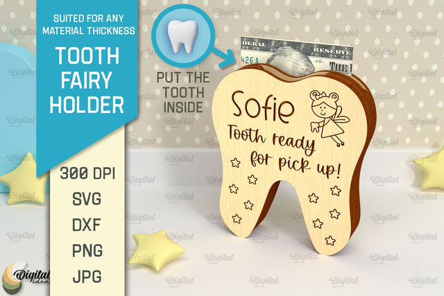 Personalized Tooth Fairy Money Holder Laser Cut SVG Evgenyia Guschina 