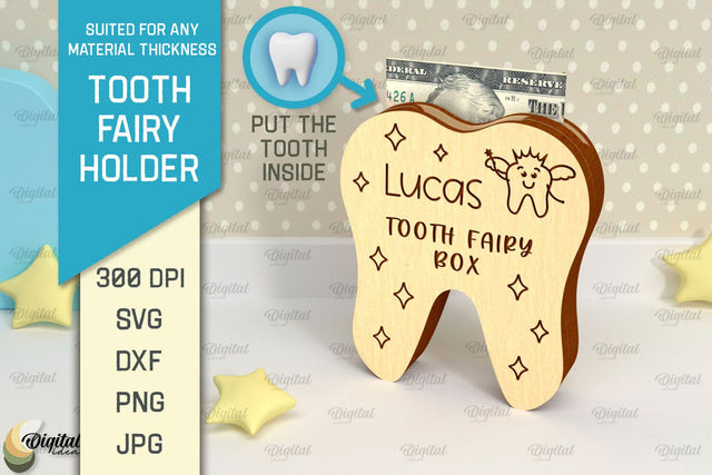 Personalized Tooth Fairy Money Holder Laser Cut SVG Evgenyia Guschina 