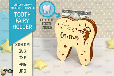 Personalized Tooth Fairy Money Holder Laser Cut SVG Evgenyia Guschina 