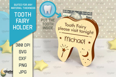 Personalized Tooth Fairy Money Holder Laser Cut SVG Evgenyia Guschina 