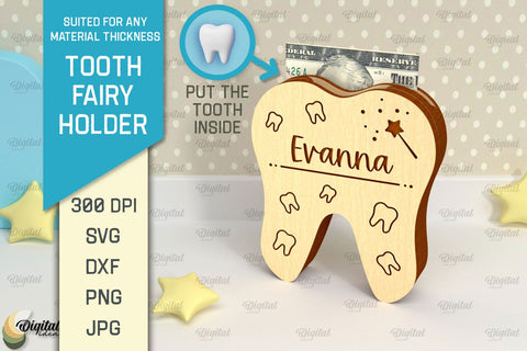 Personalized Tooth Fairy Money Holder Laser Cut SVG Evgenyia Guschina 