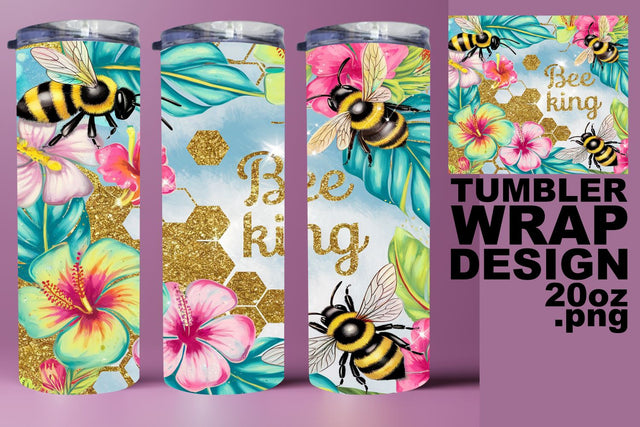 Personalized tumbler wrap, ideal for drinkware projects! , Bee Sublimation HoodArtCraft 