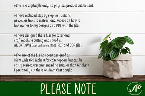 Personalized Unicorn design 3 cake topper SVG laser cut SVG APInspireddesigns 