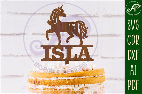 Personalized Unicorn design 3 cake topper SVG laser cut SVG APInspireddesigns 