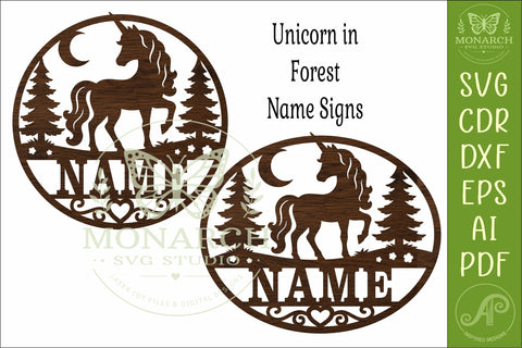 Personalized Unicorn Name Sign SVG, Fantasy Nursery Decor SVG APInspireddesigns 