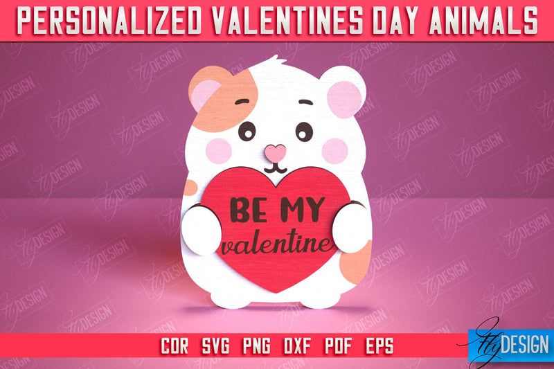 Personalized Valentine’s Day Hamster | Romantic Gift | Animals Shape | CNC File SVG Fly Design 