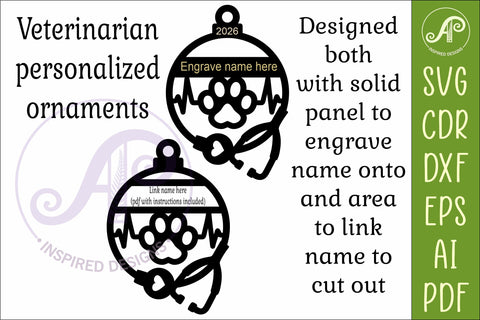 Personalized Veterinarian Christmas Ornament SVG, Vet Nurse SVG APInspireddesigns 
