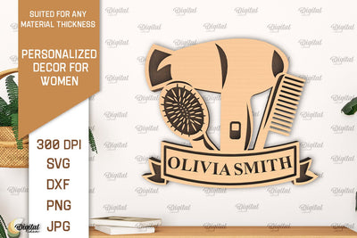 Personalized Wall Decor For Women Laser Cut. Wall Decor SVG SVG Evgenyia Guschina 