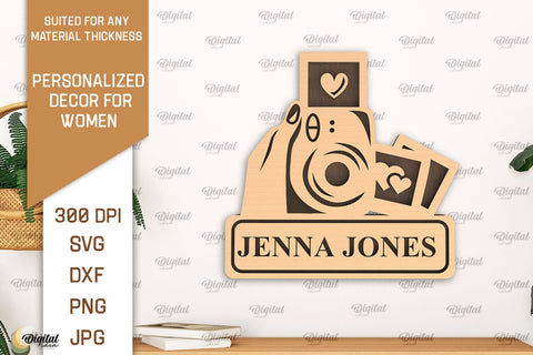Personalized Wall Decors For Women Laser Cut Bundle SVG Evgenyia Guschina 