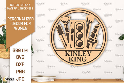 Personalized Wall Decors For Women Laser Cut Bundle SVG Evgenyia Guschina 