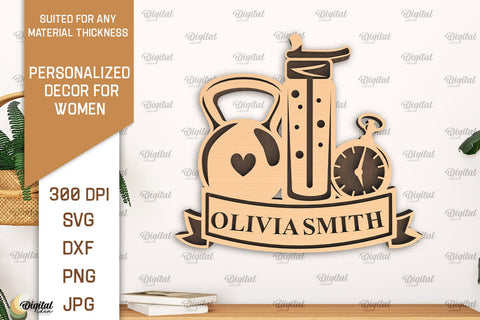 Personalized Wall Decors For Women Laser Cut Bundle SVG Evgenyia Guschina 