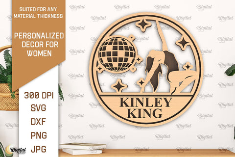 Personalized Wall Decors For Women Laser Cut Bundle SVG Evgenyia Guschina 