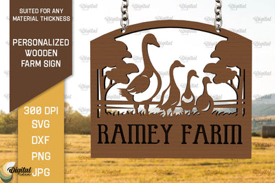 Personalized Wooden Farm Sign Laser Cut. Farmhouse Sign SVG SVG Evgenyia Guschina 