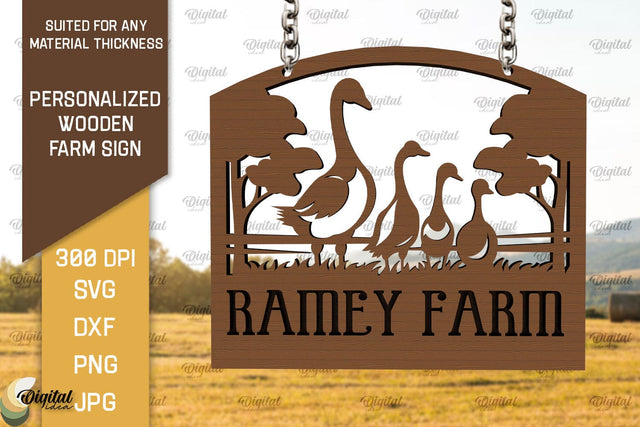 Personalized Wooden Farm Sign Laser Cut. Farmhouse Sign SVG SVG Evgenyia Guschina 