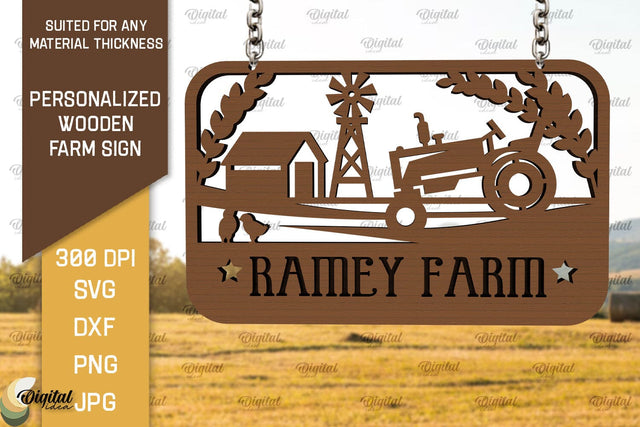 Personalized Wooden Farm Sign Laser Cut. Farmhouse Sign SVG SVG Evgenyia Guschina 