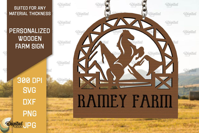 Personalized Wooden Farm Sign Laser Cut. Farmhouse Sign SVG SVG Evgenyia Guschina 