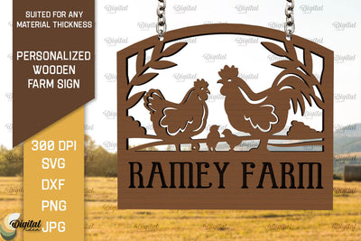 Personalized Wooden Farm Sign Laser Cut. Farmhouse Sign SVG SVG Evgenyia Guschina 