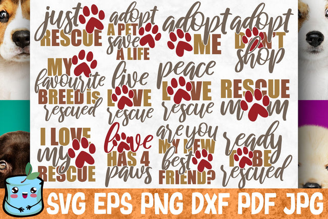 Pet Adoption SVG Bundle SVG MintyMarshmallows 
