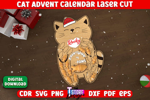 Pet Advent Calendar Bundle | Pet Gift | Calendar with Treats | Days Until Christmas | CNC Files SVG The T Store Design 