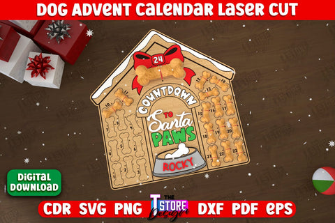 Pet Advent Calendar Bundle | Pet Gift | Calendar with Treats | Days Until Christmas | CNC Files SVG The T Store Design 