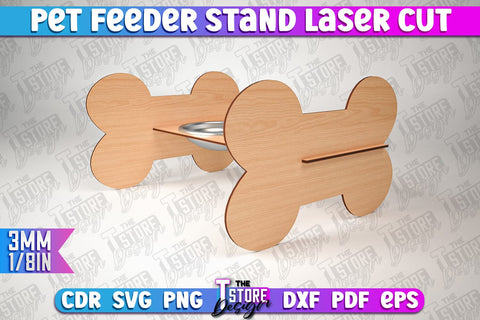 Pet Bowls Stand SVG | Pet Feeder Stand Laser Cutting Files | CNC Files SVG The T Store Design 