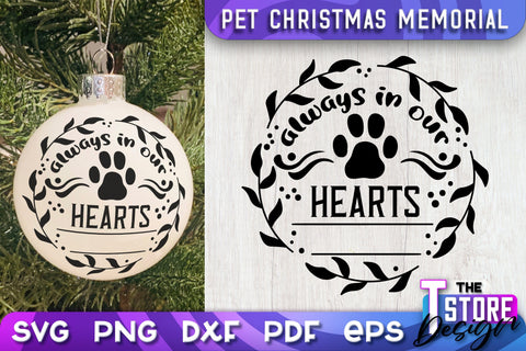 Pet Christmas Memorial Bundle | Christmas Ornament | Paw Print | Christmas Tree Toy | CNC Files SVG The T Store Design 