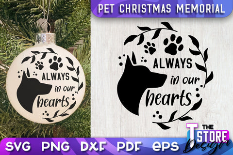 Pet Christmas Memorial Bundle | Christmas Ornament | Paw Print | Christmas Tree Toy | CNC Files SVG The T Store Design 