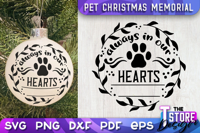 Pet Christmas Memorial | Christmas Ornament | Paw Print | Christmas Tree Toy | CNC File SVG The T Store Design 