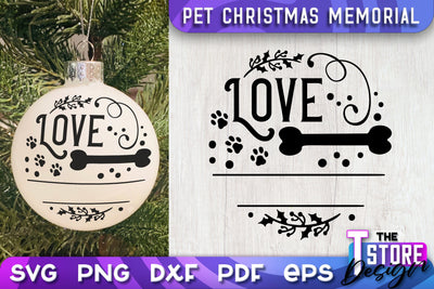 Pet Christmas Memorial | Christmas Ornament | Paw Print | Christmas Tree Toy | CNC File SVG The T Store Design 