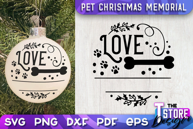 Pet Christmas Memorial | Christmas Ornament | Paw Print | Christmas Tree Toy | CNC File SVG The T Store Design 