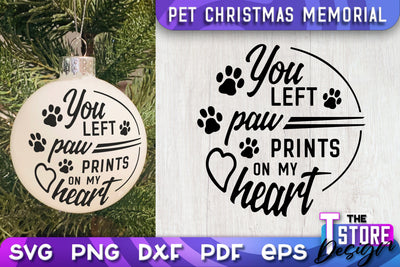 Pet Christmas Memorial | Christmas Ornament | Paw Print | Christmas Tree Toy | CNC File SVG The T Store Design 