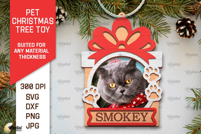 Pet Christmas Ornament Laser Cut. Pet Tree Toy SVG Design SVG Evgenyia Guschina 