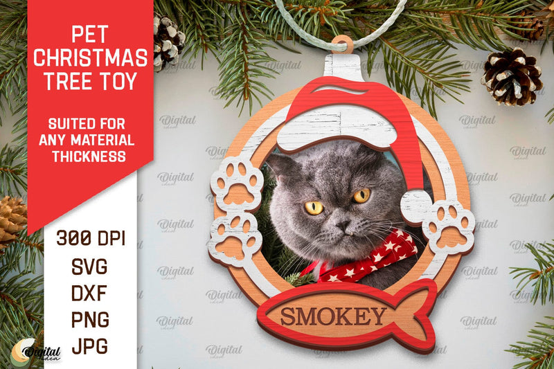 Pet Christmas Ornament Laser Cut. Pet Tree Toy SVG Design SVG Evgenyia Guschina 