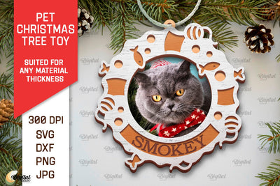 Pet Christmas Ornament Laser Cut. Pet Tree Toy SVG Design SVG Evgenyia Guschina 