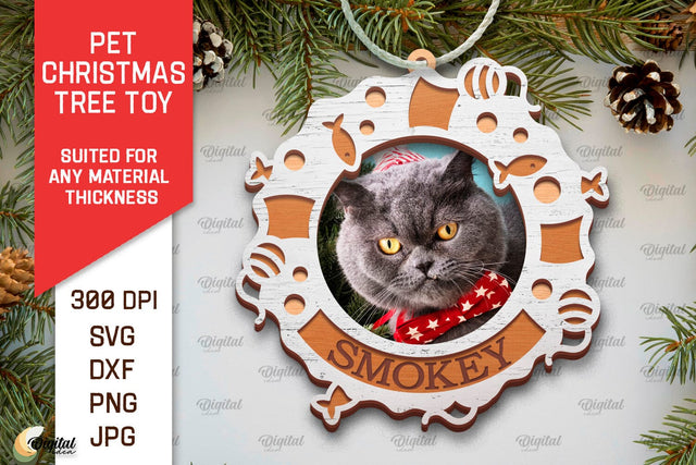Pet Christmas Ornament Laser Cut. Pet Tree Toy SVG Design SVG Evgenyia Guschina 