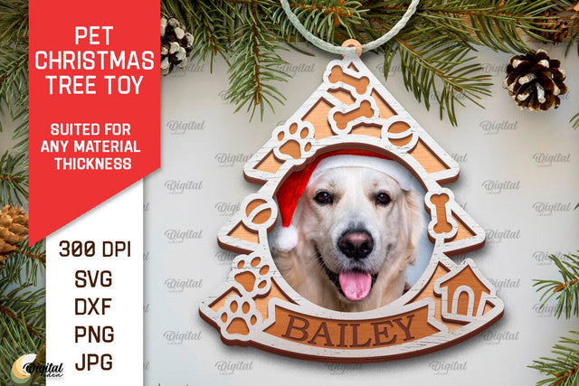 Pet Christmas Ornament Laser Cut. Pet Tree Toy SVG Design SVG Evgenyia Guschina 
