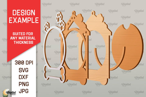 Pet Christmas Ornament Laser Cut. Pet Tree Toy SVG Design SVG Evgenyia Guschina 